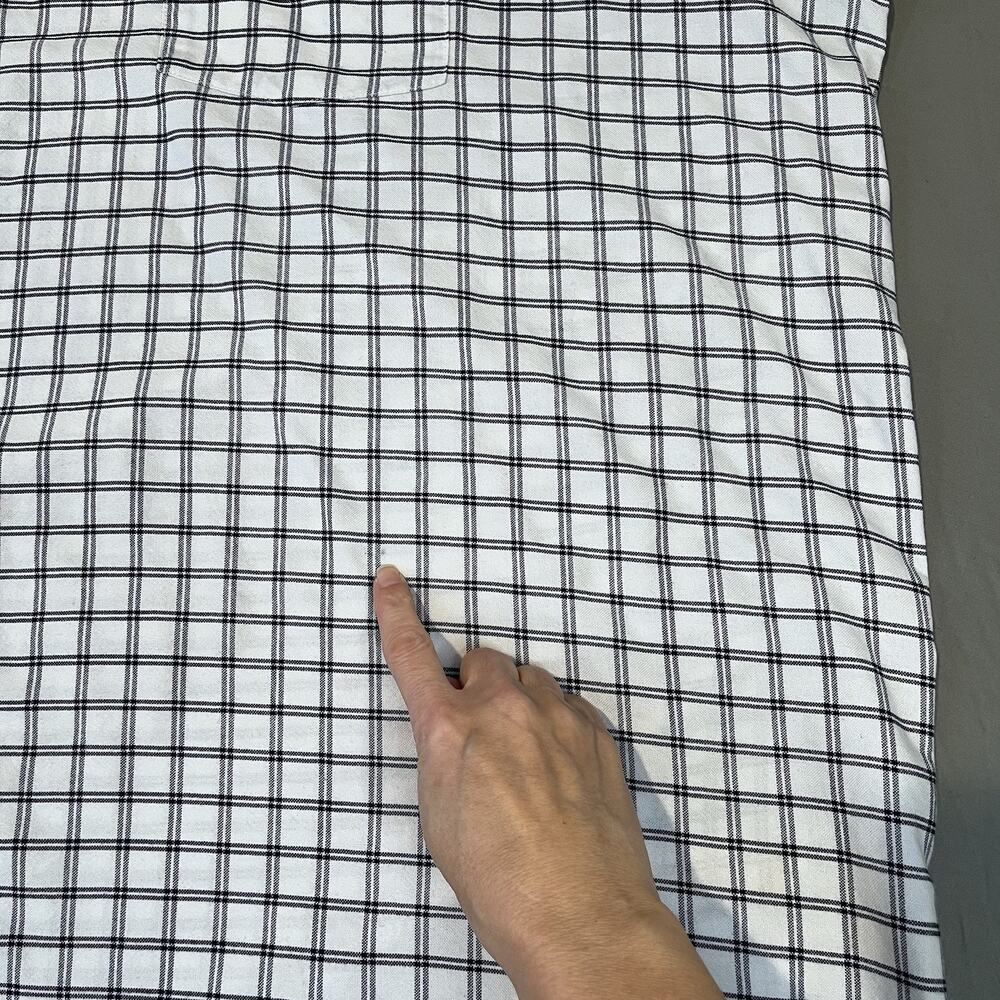 The FOUNDRY 4XLT Shirt Button Down Long Sleeve White/Black Check Plaid Easy Care - Picture 8 of 9